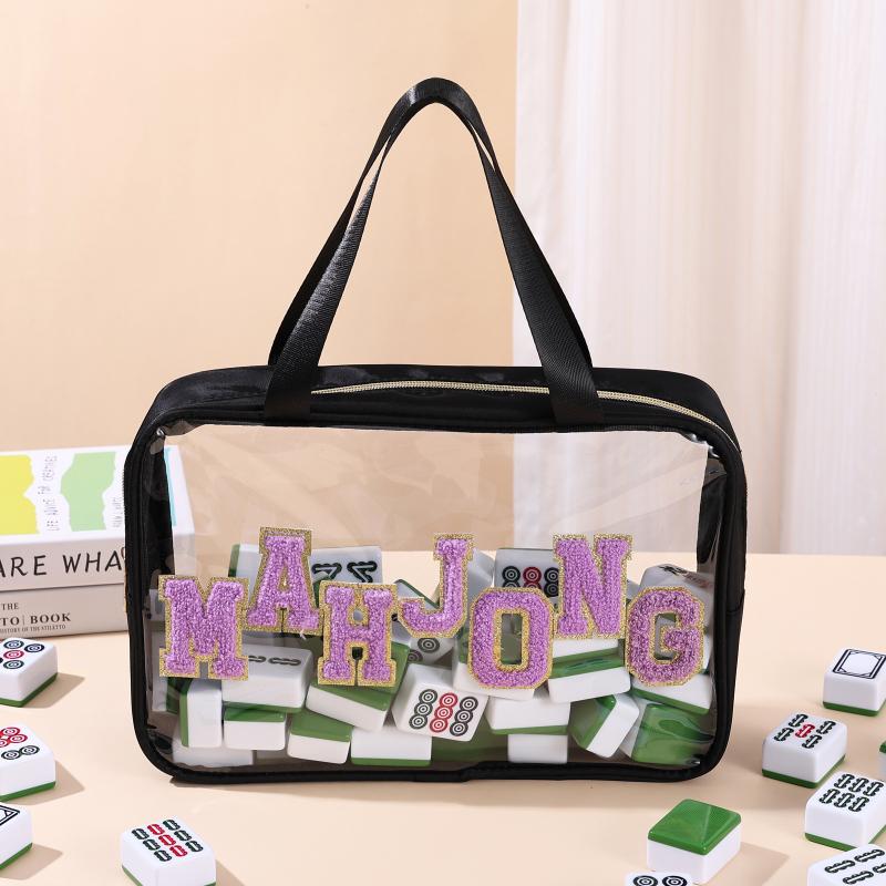 Сумка для плиток маджонга Водонепроницаемый Большой Держатель для плиток маджонга Портативный Органайзер Чехол Для Бизнеса Студии Дома Путешествий Взрослых Подростков чёрный