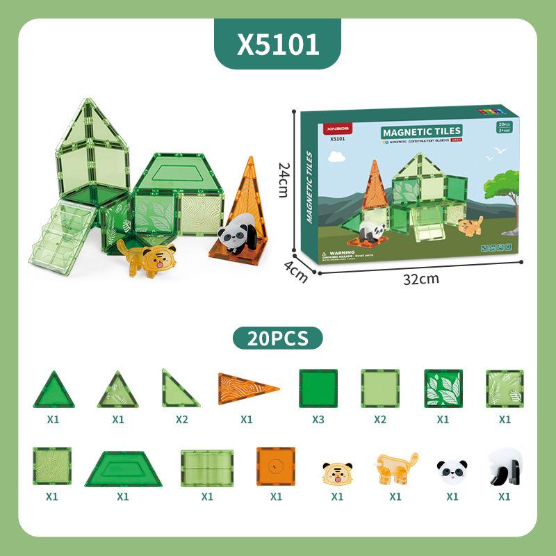 Детский конструктор магнитных плиток «Лес природы»